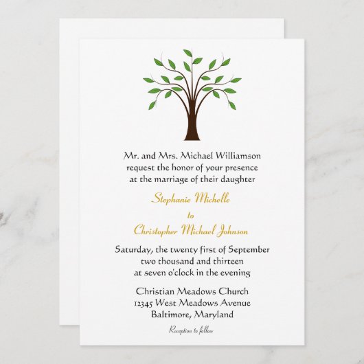 Boom van het leven Modern Symbolisch op Witte #2 W Kaart (Voorkant / Achterkant)