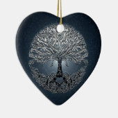 Boom van het leven Nova Blue Keramisch Ornament (Rechts)