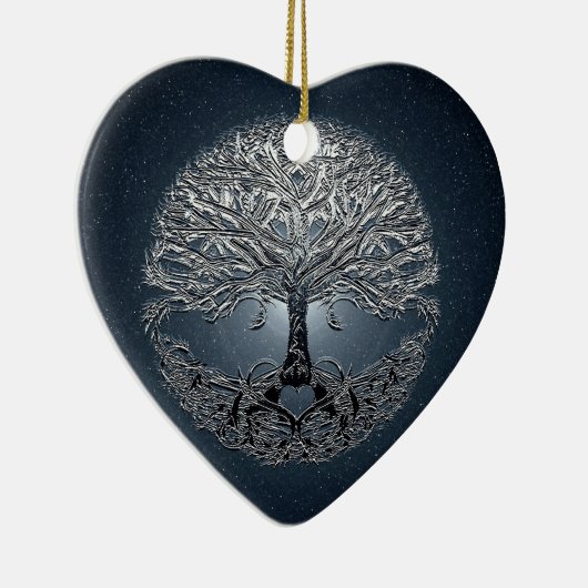 Boom van het leven Nova Blue Keramisch Ornament (Rechts)