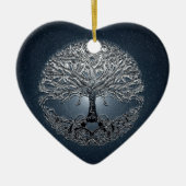 Boom van het leven Nova Blue Keramisch Ornament (Voorkant)