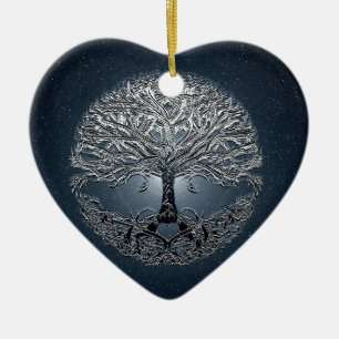 Boom van het leven Nova Blue Keramisch Ornament