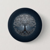 Boom van het leven Nova Blue Ronde Button 5,7 Cm (Voorkant)