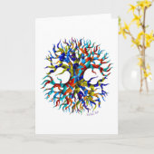 Boom van het Leven op Wit Kaart (Gele Bloem)