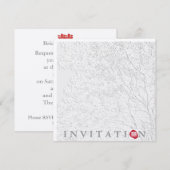 Boom van het leven/Oriental Double Happiness Weddi Kaart (Voorkant / Achterkant)