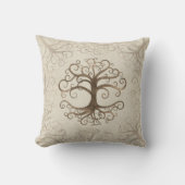 Boom van het leven Pastel Gold op Canvas Kussen (Voorkant)