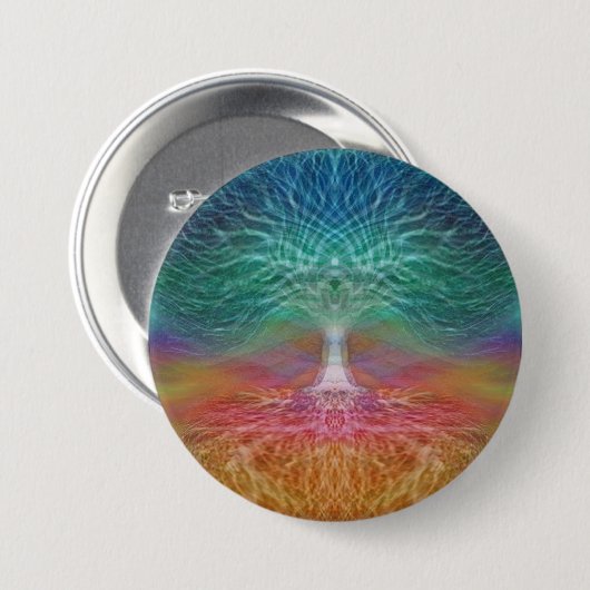 Boom van het leven regenboogharten ronde button 7,6 cm (Voorkant /achterkant)