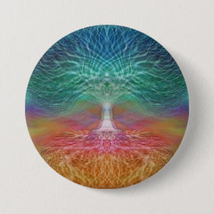 Boom van het leven regenboogharten ronde button 7,6 cm
