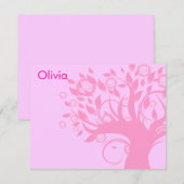 Boom van het leven roze BBT Mitzvah - Hartelijk da Notitiekaartje (Voorkant / Achterkant)
