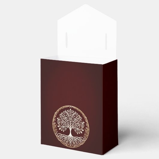Boom van het leven rustieke donkerrode Keltische b Bedankdoosjes (Geopend)