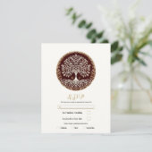 Boom van het leven rustieke donkerrode Keltische b Kaart (Staand voorkant)