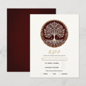 Boom van het leven rustieke donkerrode Keltische b Kaart (Voorkant / Achterkant)