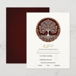 Boom van het leven rustieke donkerrode Keltische b Kaart