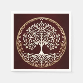 Boom van het leven rustieke donkerrode Keltische b Servet