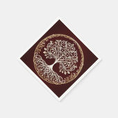 Boom van het leven rustieke donkerrode Keltische b Servet (Hoek)