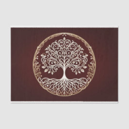 Boom van het leven rustieke donkerrode Keltische b Tissuepapier