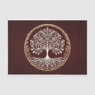 Boom van het leven rustieke donkerrode Keltische b Tissuepapier
