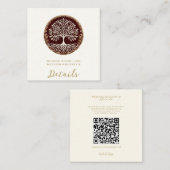 Boom van het leven rustieke donkerrode Keltische b Vierkante Visitekaartje (Voorkant / Achterkant)