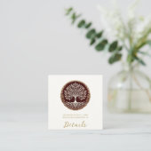 Boom van het leven rustieke donkerrode Keltische b Vierkante Visitekaartje (Staand voorkant)