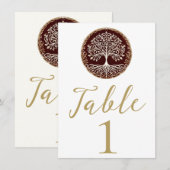 Boom van het Leven Rustieke Donkerrode Keltische T Kaart (Voorkant / Achterkant)