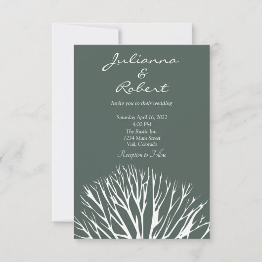 Boom van het leven simpele groene aarde-weddenscha kaart (Voorkant)