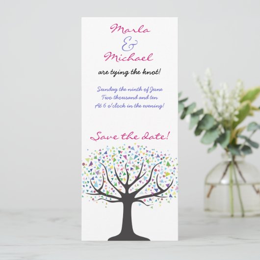 Boom van het Leven sparen de Datum Uitnodiging van (Staand voorkant)