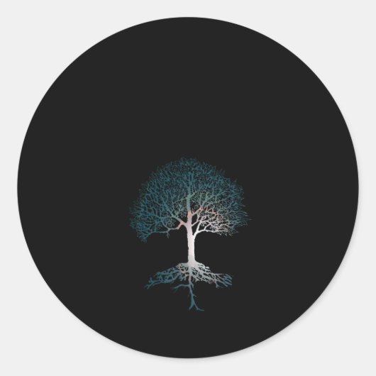 Boom van het leven Stille nacht Ronde Sticker (Voorkant)