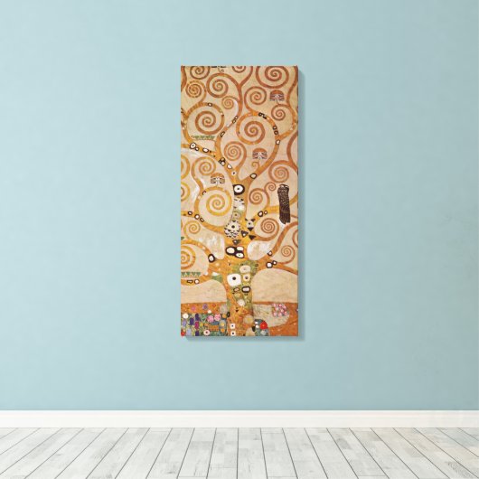 Boom van het leven van Gustav Klimt, gestileerde A Canvas Afdruk (Insitu (Houten vloer))