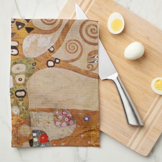 Boom van het leven van Gustav Klimt, gestileerde A Theedoek (Quarter Fold)