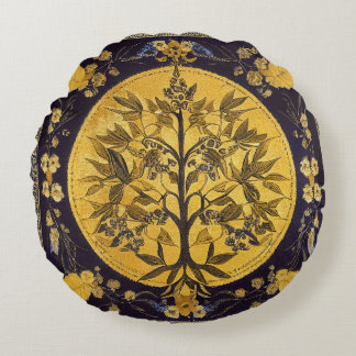 Boom van het leven van kedoki zwarte goudbruidery rond kussen