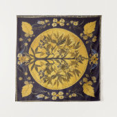 Boom van het leven van kedoki zwarte goudbruidery wandkleed (Voorkant (horizontaal))