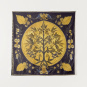 Boom van het leven van kedoki zwarte goudbruidery wandkleed (Voorkant)