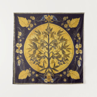 Boom van het leven van kedoki zwarte goudbruidery wandkleed