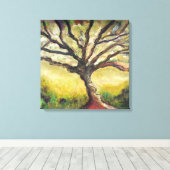 Boom van het Leven Vogelschilderij Unieke Plattela Canvas Afdruk (Insitu (Houten vloer))