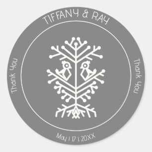 Boom van het Leven Wedding Dank je Sticker