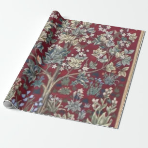 Boom van het leven William Morris Red Cadeaupapier