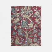 Boom van het leven William Morris Red Fleece Deken (Voorkant)