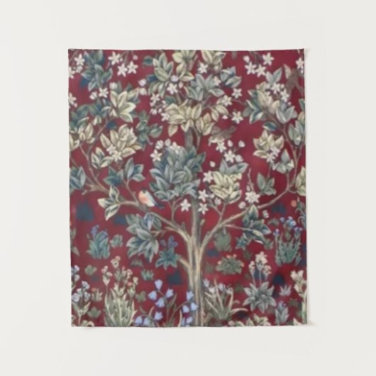 Boom van het leven William Morris Red Wandkleed (Voorkant)