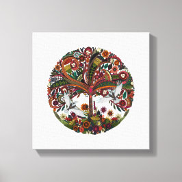 boom van het leven wit canvas afdruk