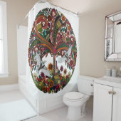 boom van het leven wit douchegordijn (In situ)