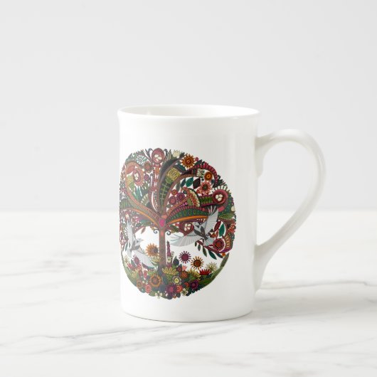 boom van het leven wit porselein kop (Rechts)