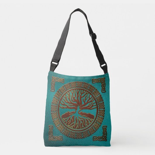 Boom van het leven - Yggdrasil - gegaufreerd kunst Crossbody Tas (Voorkant)