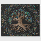 Boom van het leven - Yggdrasil Golden en marmer Cadeaupapier (Vlak)