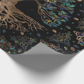 Boom van het leven - Yggdrasil Golden en marmer Cadeaupapier (Hoek)