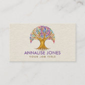 Boom van het leven - Yggdrasil - Kleurrijke blader Visitekaartje (Voorkant)
