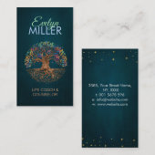 Boom van het leven - Yggdrasil - Kleurrijke blader Visitekaartje (Voorkant / Achterkant)