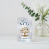 Boom van het leven - Yggdrasil - Kleurrijke stippe Visitekaartje (Staand voorkant)