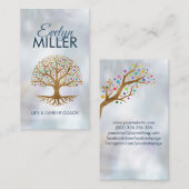 Boom van het leven - Yggdrasil - Kleurrijke stippe Visitekaartje (Voorkant / Achterkant)