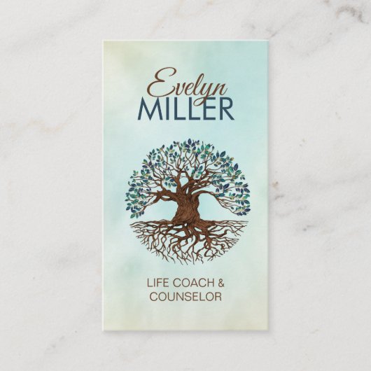 Boom van het leven - Yggdrasil - Marble Leaves Visitekaartje (Voorkant)