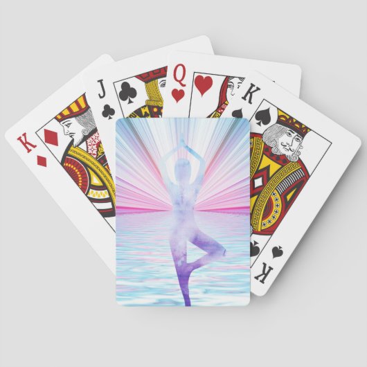 Boom van het leven Zen Yoga Meditation Pastel Colo Pokerkaarten (Achterkant)