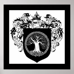 Boom van het levensschild van wapens poster